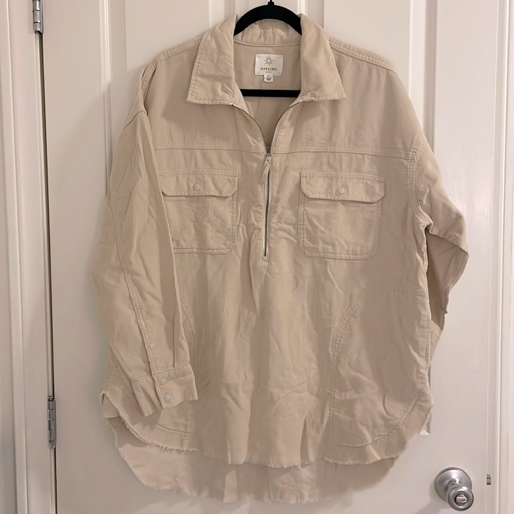 Aerie oversized corduroy half-zip